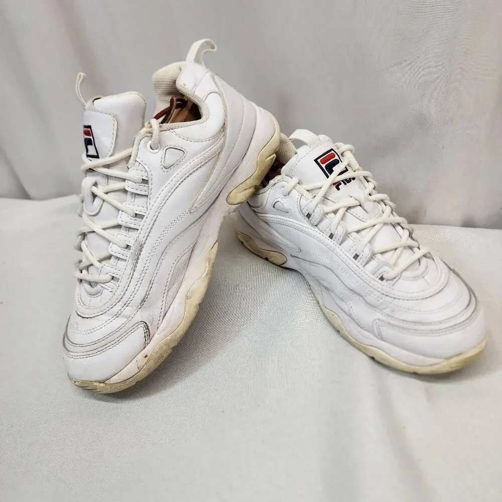 Fila Womens Disarray White Casual Shoes Sneakers Size 8.5
